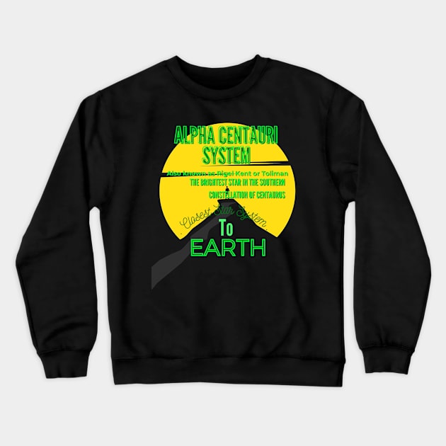 Alpha Centauri System Stargazing Crewneck Sweatshirt by 46 DifferentDesign